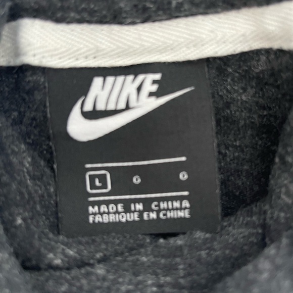 Nike Lightweight Funnel Neck Just Do It Hoodie Dark Grey L - Picture 2 of 5